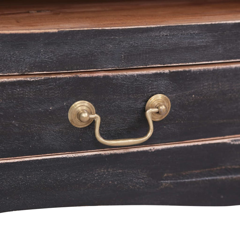 TV Cabinet 120x30x40 cm Black Solid Mahogany Wood