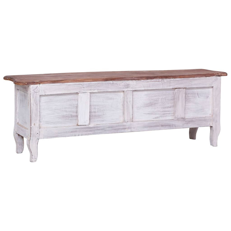 TV Cabinet 120x30x40 cm White Solid Mahogany Wood