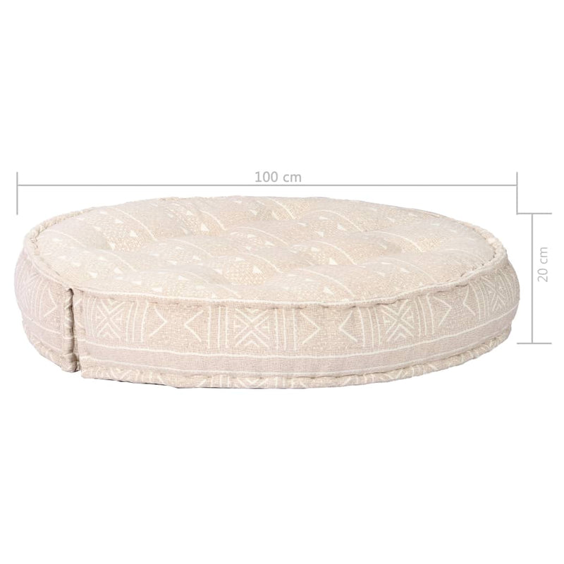 Pouffe 100x20 cm Beige Fabric