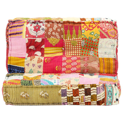 Pouffe 100x100x20 cm Patchwork Fabric