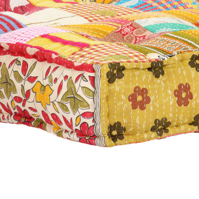 Pouffe 100x100x20 cm Patchwork Fabric