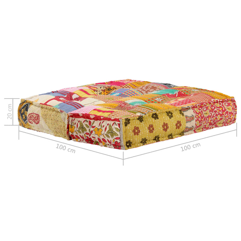 Pouffe 100x100x20 cm Patchwork Fabric