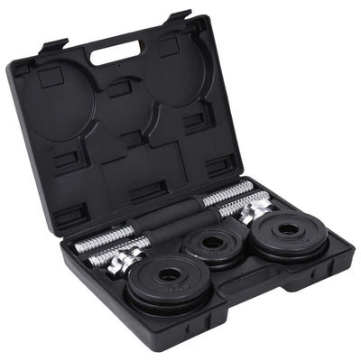 19 Piece Dumbbell Set 15 kg Cast Iron