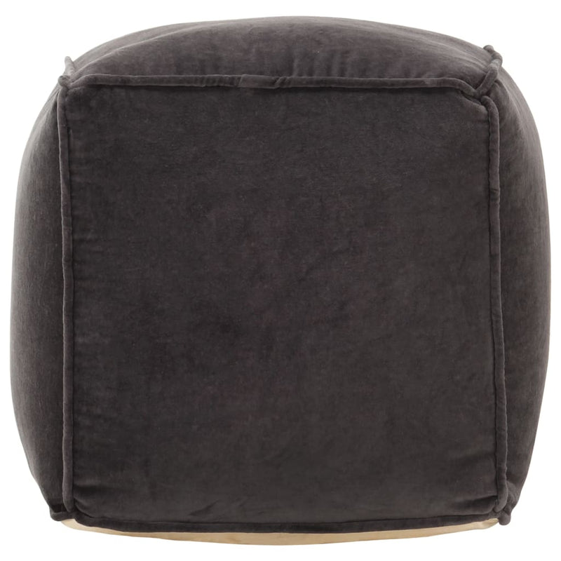 Pouffe Cotton Velvet 40x40x40 cm Anthracite