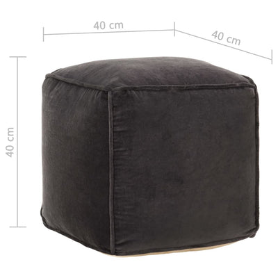 Pouffe Cotton Velvet 40x40x40 cm Anthracite