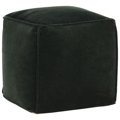 Pouffe Cotton Velvet 40x40x40 cm Forest Green