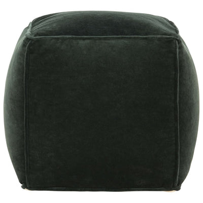 Pouffe Cotton Velvet 40x40x40 cm Forest Green