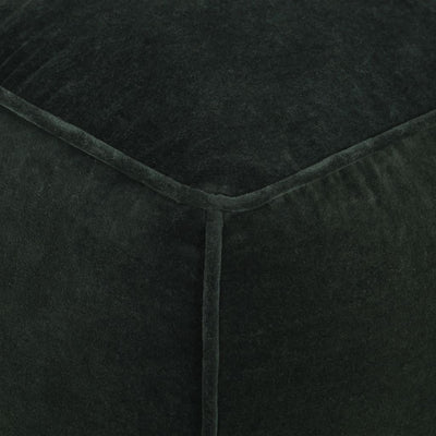 Pouffe Cotton Velvet 40x40x40 cm Forest Green