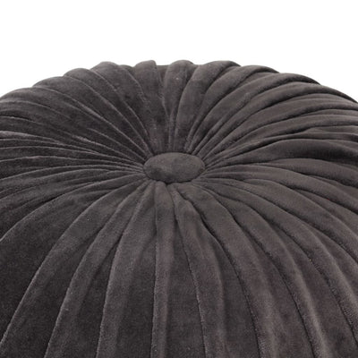 Pouffe Cotton Velvet Smock Design 40x30 cm Anthracite