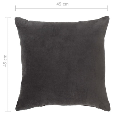 Cushions Cotton Velvet 2 pcs 45x45 cm Anthracite