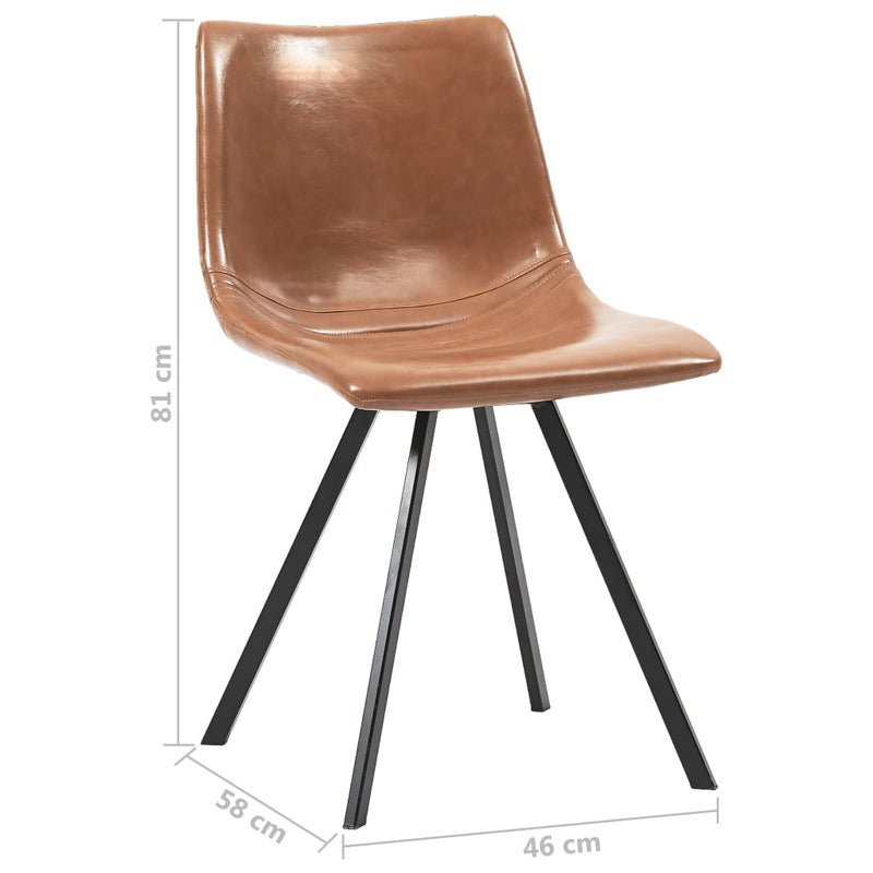 Dining Chairs 4 pcs Cognac Faux Leather