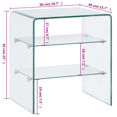 Coffee Table 50x40x56 cm Tempered Glass