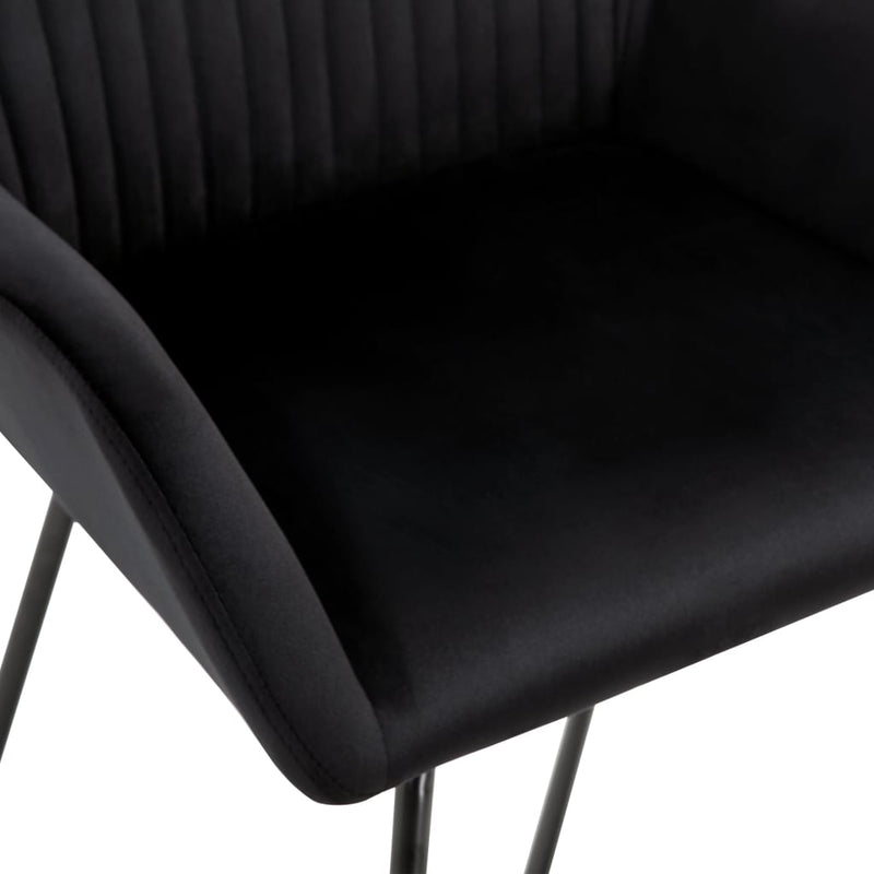 Dining Chairs 4 pcs Black Velvet