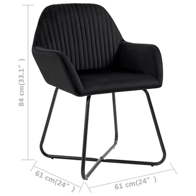 Dining Chairs 4 pcs Black Velvet