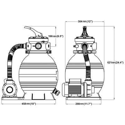 Sand Filter Pumps 2pcs 400 W 11000 l/h