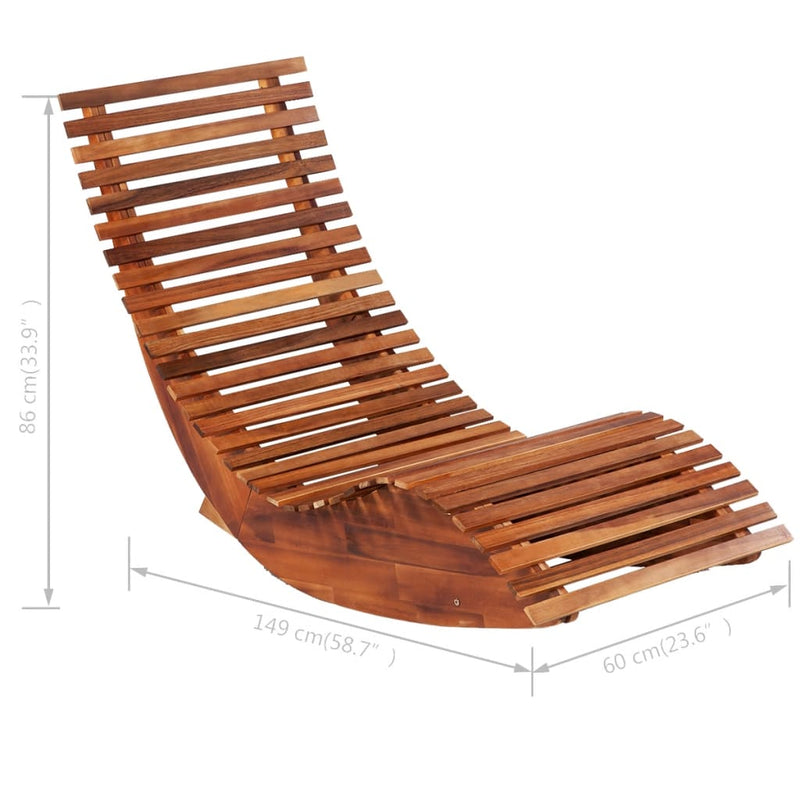 Rocking Sun Loungers 2 pcs Solid Wood Acacia