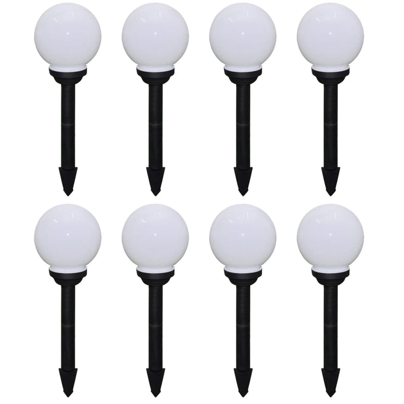 Outdoor Pathway Lamps 8 pcs LED 15 cm with Ground Spike