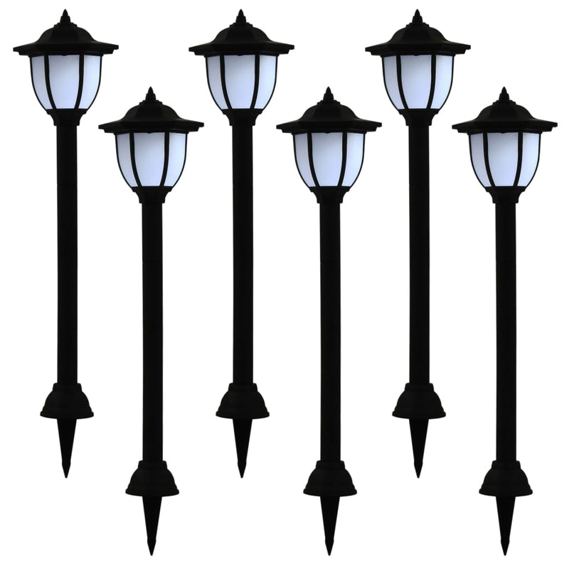 Outdoor Solar Lamps 6 pcs LED Black