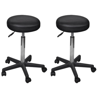 Office Stools 2 pcs Black 35.5x84 cm Faux Leather