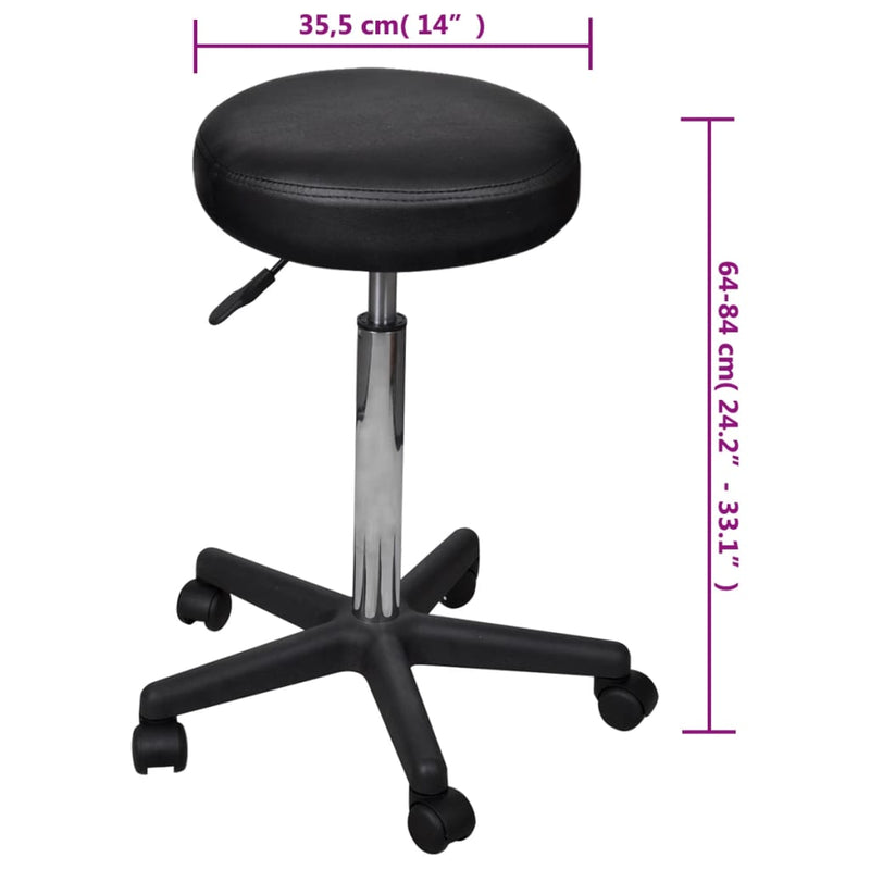 Office Stools 2 pcs Black 35.5x84 cm Faux Leather