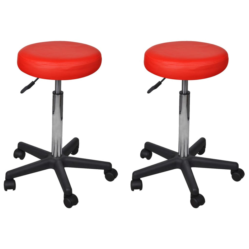 Office Stools 2 pcs Red 35.5x84 cm Faux Leather