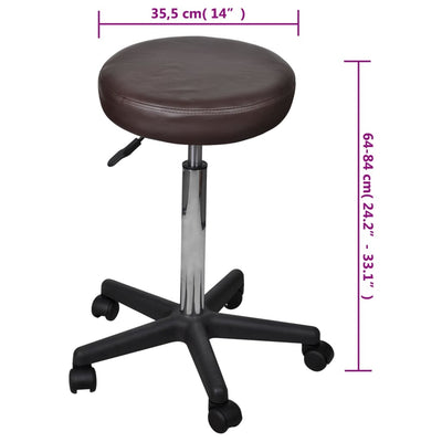 Office Stools 2 pcs Brown 35.5x84 cm Faux Leather