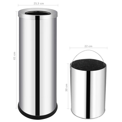 Waste Bin Hotel Stainless Steel 32 L