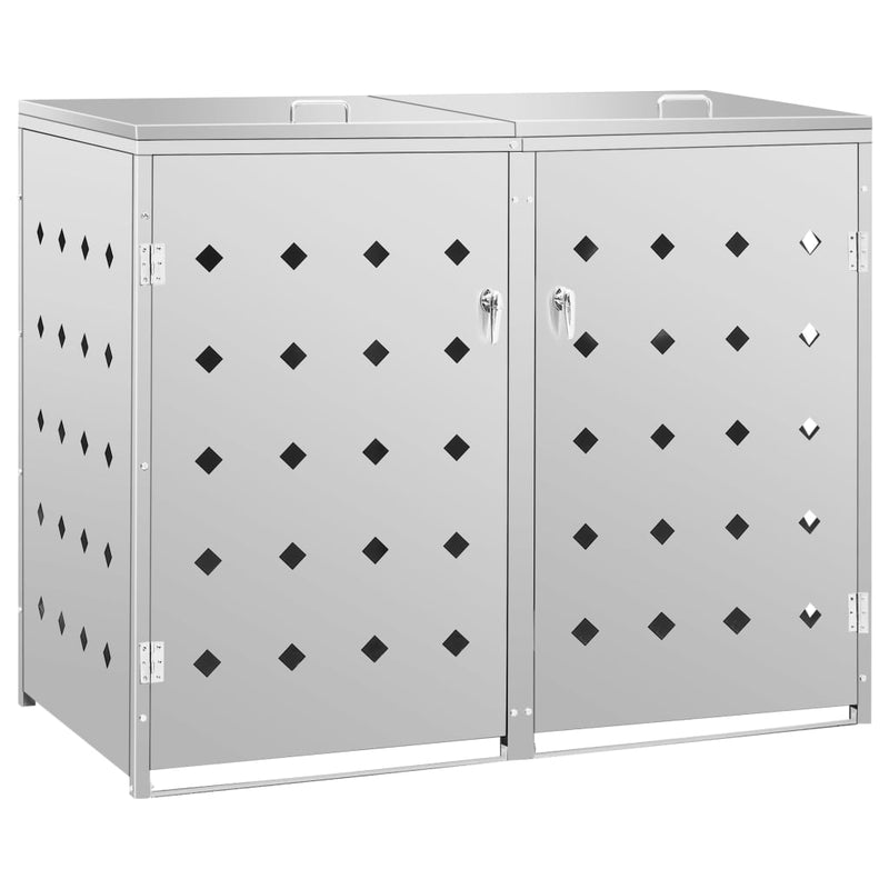 Double Wheelie Bin Shed 240 L Stainless Steel