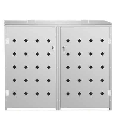 Double Wheelie Bin Shed 240 L Stainless Steel