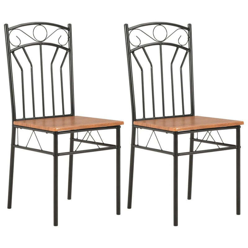 Dining Chairs 2 pcs Brown MDF