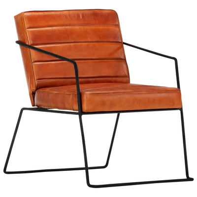 Armchair Tan Real Leather