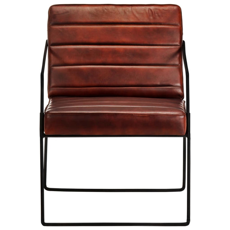 Armchair Dark Brown Real Leather