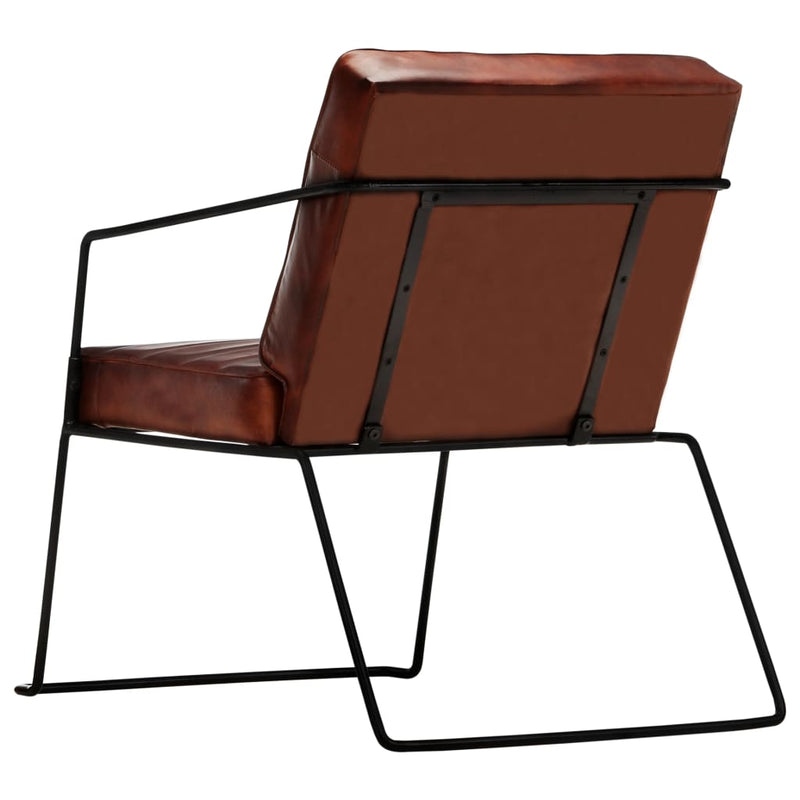 Armchair Dark Brown Real Leather