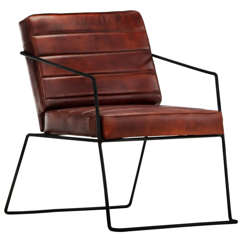 Armchair Dark Brown Real Leather