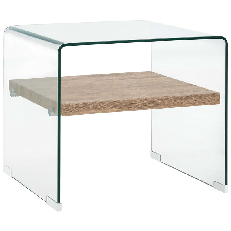 Coffee Table Clear 50x50x45 cm Tempered Glass