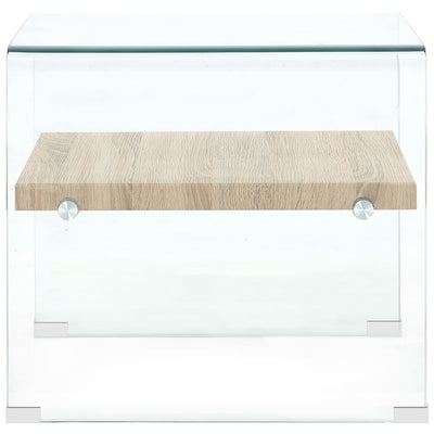 Coffee Table Clear 50x50x45 cm Tempered Glass