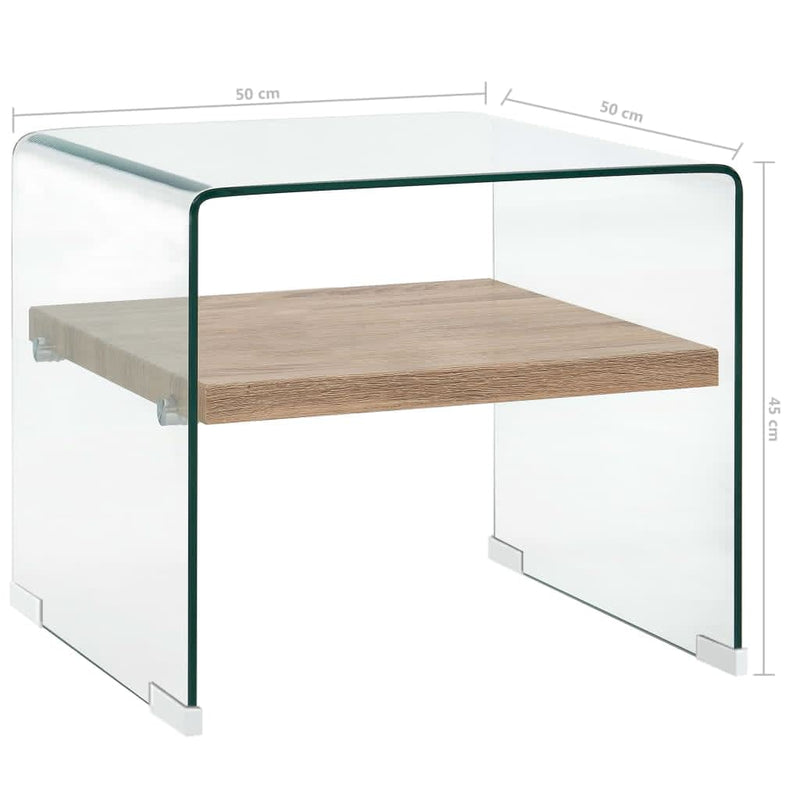 Coffee Table Clear 50x50x45 cm Tempered Glass