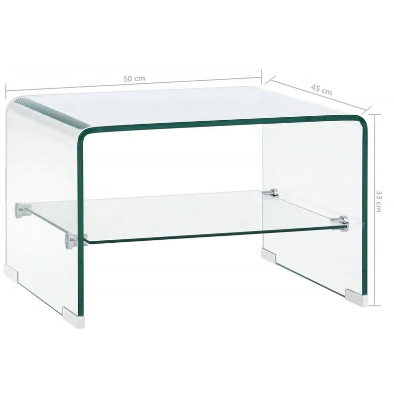 Coffee Table Clear 50x45x33 cm Tempered Glass