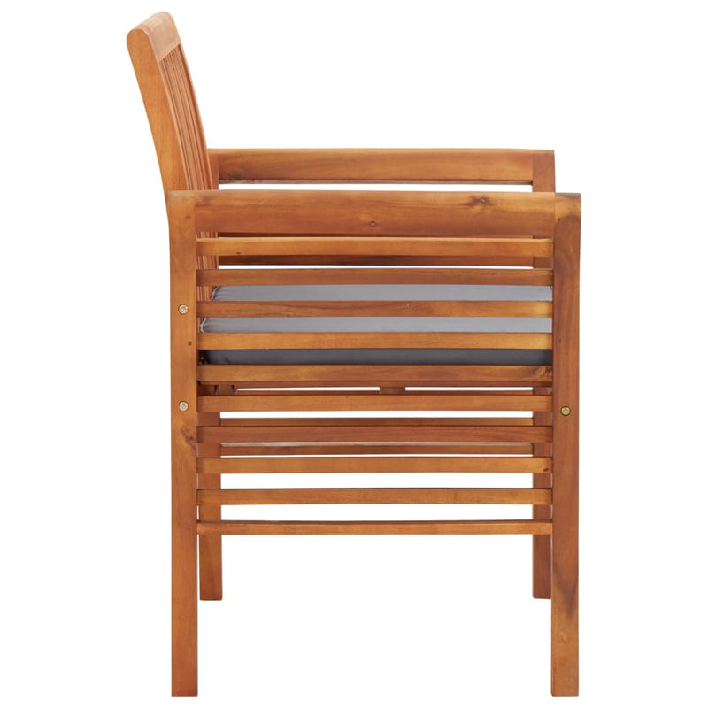 Garden Dining Chair with Cushion Solid Acacia Wood