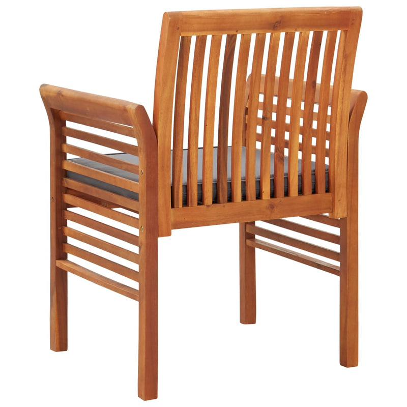 Garden Dining Chair with Cushion Solid Acacia Wood