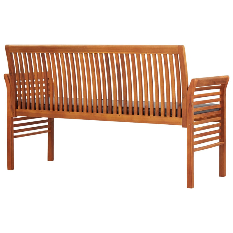 3-Seater Garden Bench with Cushion 150 cm Solid Acacia Wood