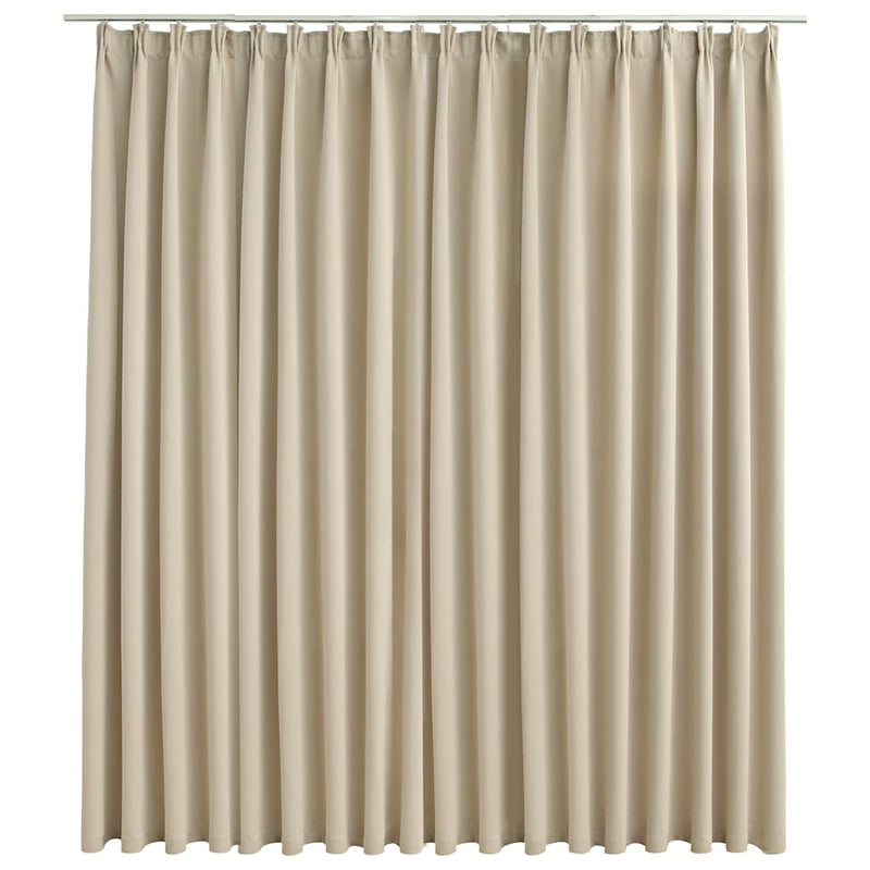 Blackout Curtain with Hooks Beige 290x245 cm