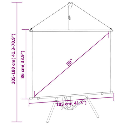 Projection Screen with Tripod 50" 4:3