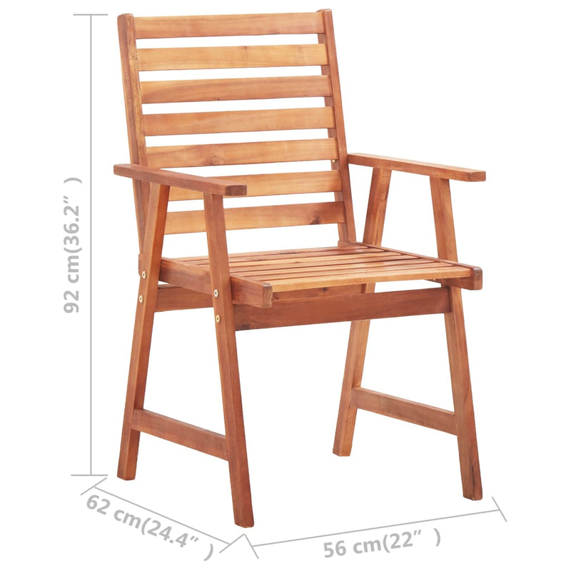 Outdoor Dining Chairs 3 pcs Solid Acacia Wood