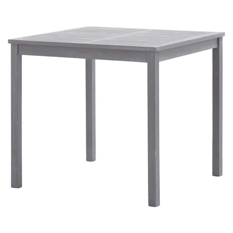 Garden Table Grey 80x80x74 cm Solid Acacia Wood