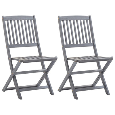 Folding Outdoor Chairs 2 pcs Solid Acacia Wood