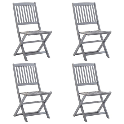 Folding Outdoor Chairs 4 pcs Solid Acacia Wood