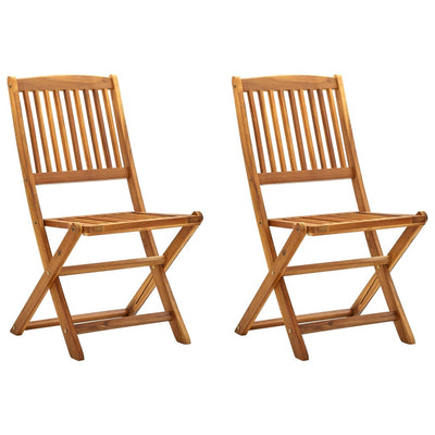 Folding Outdoor Chairs 2 pcs Solid Acacia Wood