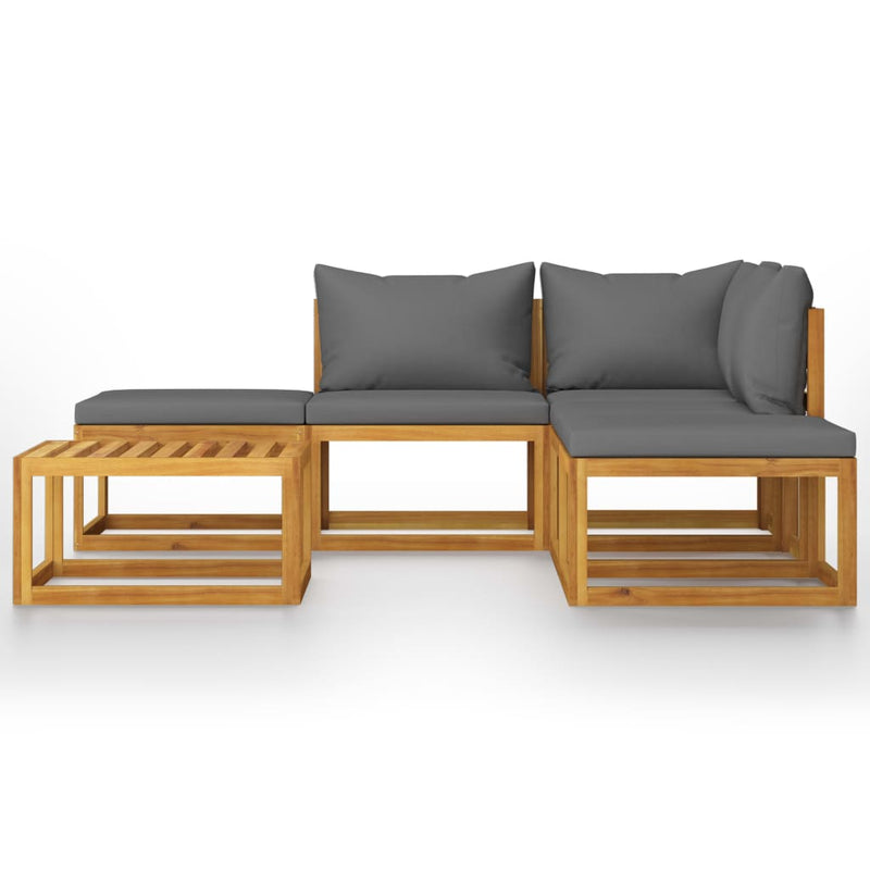 6 Piece Garden Lounge Set with Cushions Solid Acacia Wood