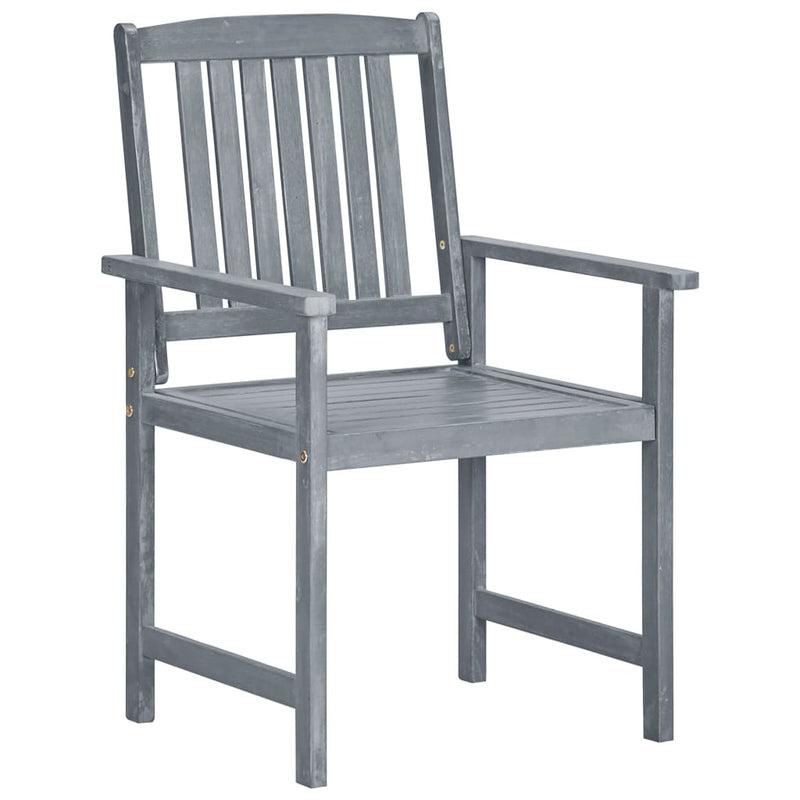 Garden Chairs 2 pcs Grey Solid Acacia Wood